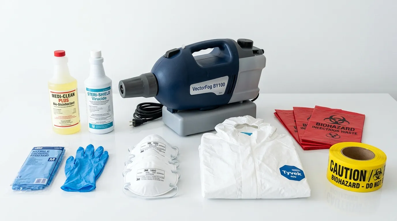 Professional biohazard remediation crew working in Holbrook